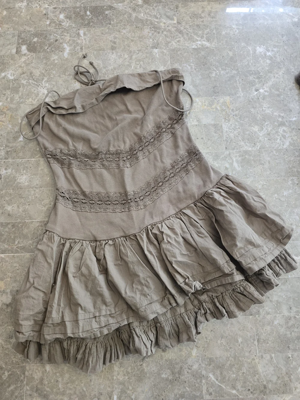 Free People Bliss Ruffle Mini Dress Sz M